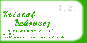 kristof makovecz business card